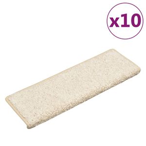vidaXL Stufenmatten 10 Stk. 65x21x4 cm Wei&szlig; Rechteckiger Rand