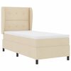 vidaXL Boxspringbett mit Matratze mit Kopfteil Creme 90 x 200 cm Stoff