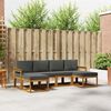 vidaXL Outdoor-Sofagarnitur mit Kissen 6 pcs Natur und Anthrazit