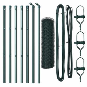 vidaXL Zaunpfosten Gr&uuml;n 10 x 0,4 m (13 mm Mesh) Stahl und PVC