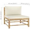 vidaXL 2-tlg. Garten-Lounge-Set mit Kissen Cremeweiß Bambus