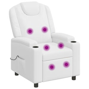vidaXL Massagesessel mit Liegefunktion Wei&szlig; 75 x 95 x 106 cm Stoff