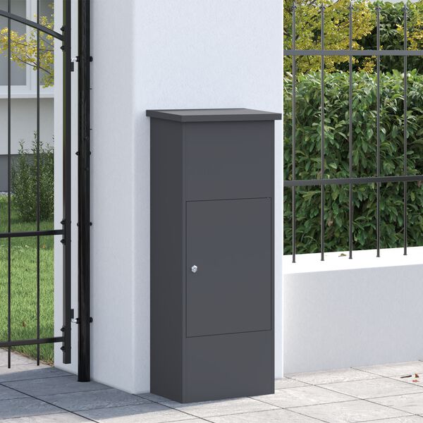 vidaXL Paketdrop-Box mit Speicher Anthrazit 44,5 x 29 x 110,5 cm Stahl
