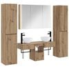 vidaXL Badezimmerm&ouml;bel-Set 6 pcs Artisan-Eiche Ingenieurholz und Glas