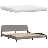 vidaXL Bett mit Matratze "Hanko" Taupe 200x200 cm Stoff