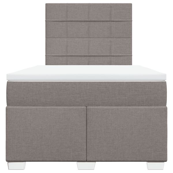 vidaXL Boxspringbett mit Matratze Taupe 120x200 cm Stoff