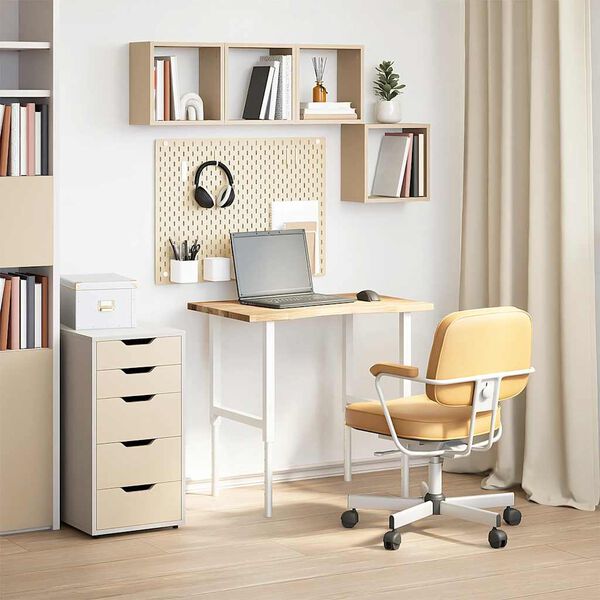 vidaXL Schreibtischplatte Unbehandelt 80x60x2,5 cm Massivholz Eiche