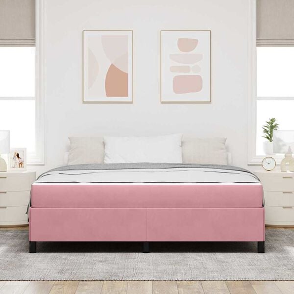 vidaXL Bettrahmen mit Matratze Rosa 180 x 200 cm Stoff