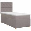 vidaXL Boxspringbett mit Matratze mit Kopfteil Taupe 90 x 190 cm Stoff