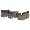 vidaXL Gartensofa-set mit Kissen mit Speicher 9 pcs Grau Poly-Rattan
