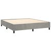 vidaXL Boxspringbett mit Matratze & LED Hellgrau 160x200 cm Samt