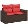 vidaXL 10-teiliges Gartensofa-Set mit Kissen, braun, Polyrattan