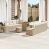 vidaXL Gartensofa-set mit Kissen 11 pcs Beige Poly-Rattan