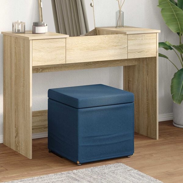 vidaXL Hocker Blau 41 x 41 x 40 cm Stoff und Pressholz