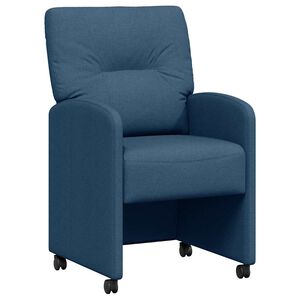 vidaXL Esszimmerst&uuml;hle mit Rollen 2 pcs Blau 57 x 67 x 95 cm Stoff