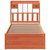 vidaXL Massivholzbett ohne Matratze Wachsbraun 75x190 cm Kiefernholz
