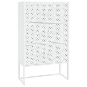 vidaXL Highboard Wei&szlig; 80x35x135 cm Stahl