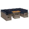 vidaXL 10-tlg. Garten-Sofagarnitur mit Kissen Grau Poly Rattan