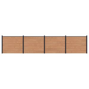 vidaXL Zaunelement 4 pcs WPC und Aluminium Braun