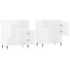 vidaXL Sideboards 2 Stk. Wei&szlig; Holzwerkstoff