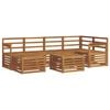 vidaXL Outdoor-Sofagarnitur 7 Stk. Natur Polyester