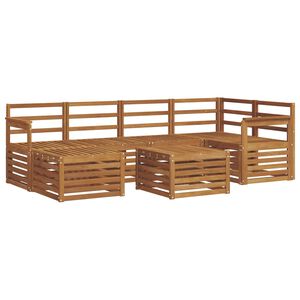 vidaXL Outdoor-Sofagarnitur 7 Stk. Natur Polyester