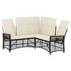 vidaXL Garten Liegesofa Set Schwarz und Cremewei&szlig; 164 x 164 x 112 cm