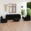 vidaXL 6-tlg. Garten-Lounge-Set mit Kissen Poly Rattan Schwarz