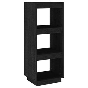 vidaXL B&uuml;cherregal/Raumteiler Schwarz 40x35x103 cm Massivholz Kiefer