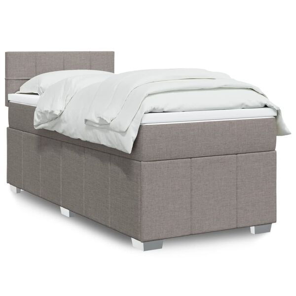 vidaXL Boxspringbett mit Matratze Taupe 80x200 cm Stoff