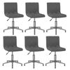 vidaXL Esszimmerst&uuml;hle 6 Stk. Drehbar Dunkelgrau Samt