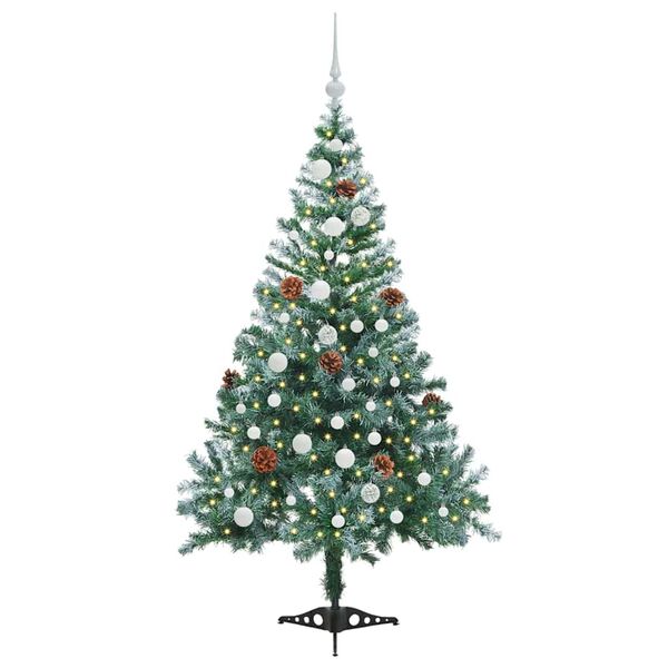 vidaXL K&uuml;nstlicher Weihnachtsbaum Gr&uuml;n 150 cm PVC und Stahl