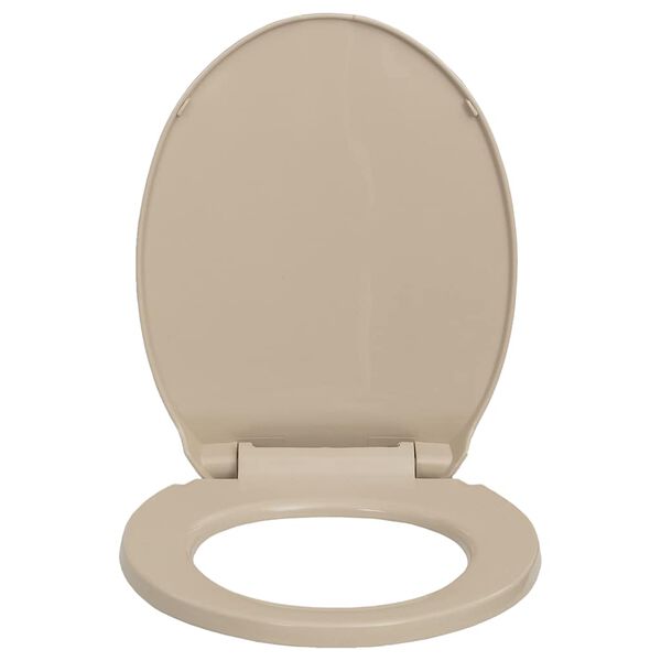 vidaXL Toilettensitz mit Absenkautomatik Beige Oval