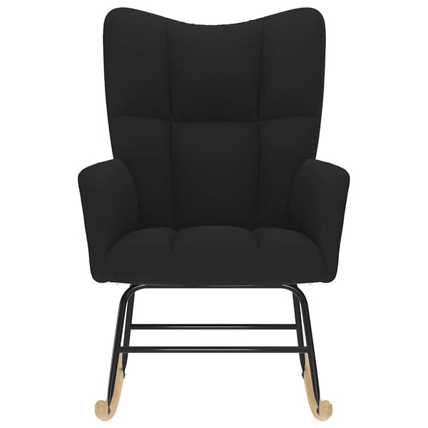 vidaXL Schaukelstuhl Schwarz Stoff