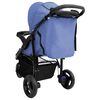 vidaXL 3-Rad-Kinderwagen Marineblau und Schwarz Stahl