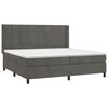 vidaXL Boxspringbett mit Matratze & LED Dunkelgrau 200x200 cm Samt