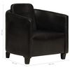 vidaXL Sessel Schwarz Echtleder