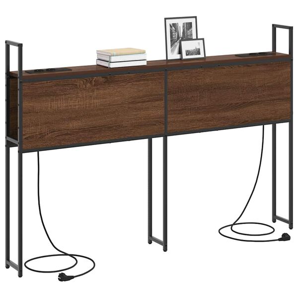 vidaXL Kopfteil mit Stauraum mit Ladestation Braun Eichen-Optik