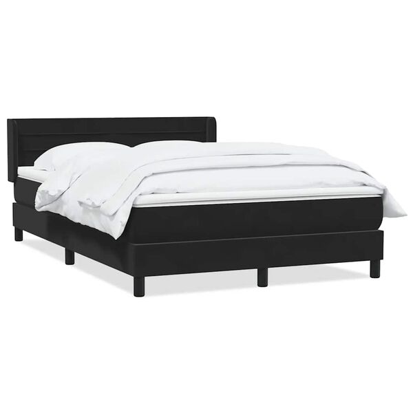 vidaXL Boxspringbett mit Matratze Schwarz 140x210 cm Samt