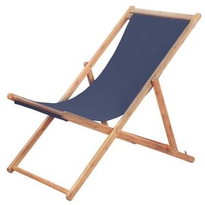 vidaXL Klappstuhl, Stoffbezug und Holzrahmen, blau