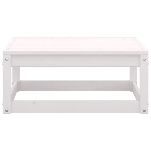 vidaXL Garten-Fußhocker mit Kissen 2 Stk. Weiß Massivholz Kiefer