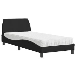 vidaXL Bett mit Matratze "Dover" Schwarz 80x200 cm Stoff