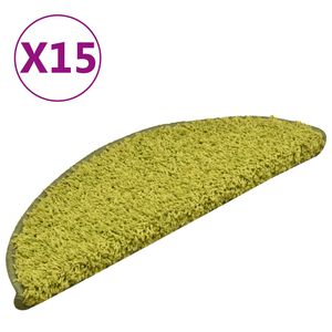 vidaXL Treppenmatten 15 Stk. Gr&uuml;n 56x17x3 cm