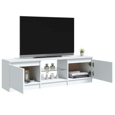 vidaXL TV-Schrank mit LED-Leuchten Weiß 120x30x35,5 cm
