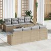 vidaXL Sofa Set mit Kissen 7 pcs Beige und Grau Poly-Rattan