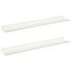 vidaXL Schwebendes Regal 2 stk. Wei&szlig; 60 x 8,5 x 2,5 cm Stahl