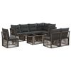 vidaXL Gartensofa-set 9 stk. Grau Poly-Rattan