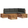 vidaXL Outdoor-Sofagarnitur Natur und Anthrazit 59 x 59 x 37 cm