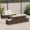 vidaXL Sofa Set mit Kissen Braun Poly Rattan