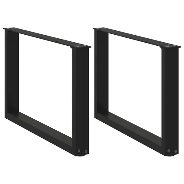 vidaXL Couchtischbeine U-Form 2 Stk. Schwarz 60x(42-43) cm Stahl